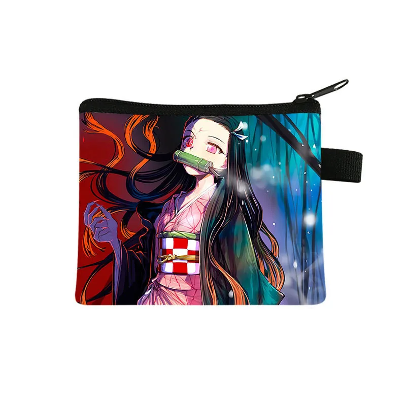 1pcs Anime Demon Slayer Coin Wallet Kimetsu No Yaiba Kamado Tanjirou Cosplay Coins Purse Cartoon Storage Bags Pouch Wallet