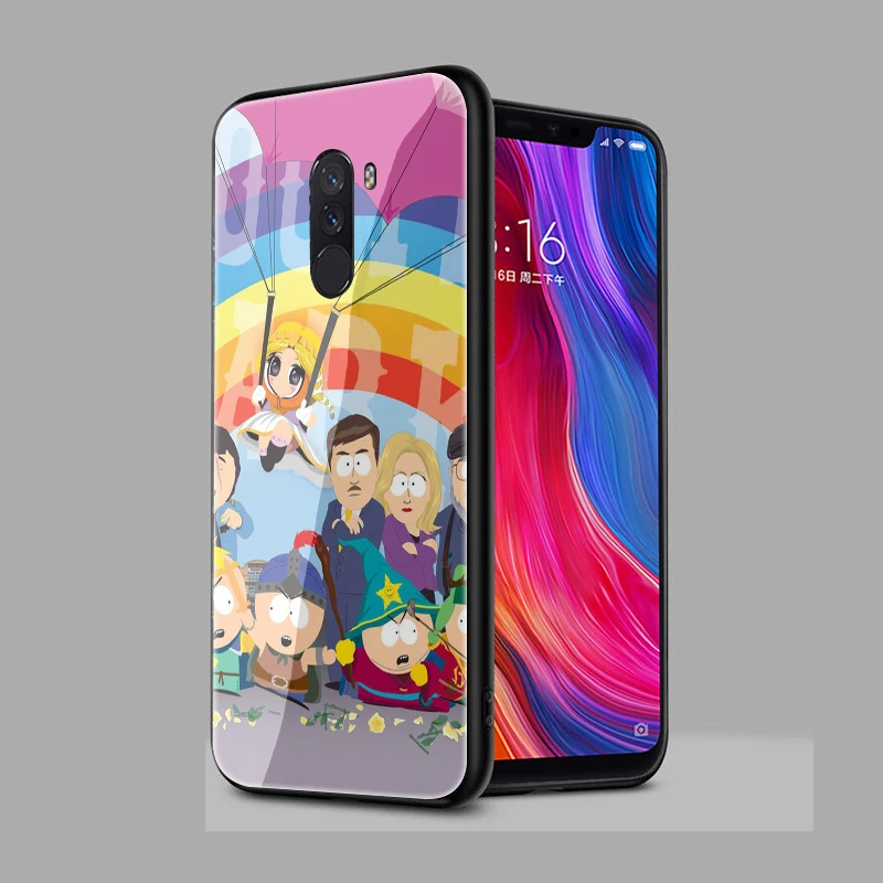 EWAU аниме Южный Парк чехол из закаленного стекла для телефона для Xiaomi 5X6X8 Lite 9 A1 A2 F1 Redmi 4X 6A Примечание 5 6 7 pro