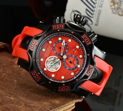 INVICTA Reloj de pulsera de lujo para hombre, cronógrafo de cuarzo con esfera grande, 6 pines, auténtico, para Europa y América