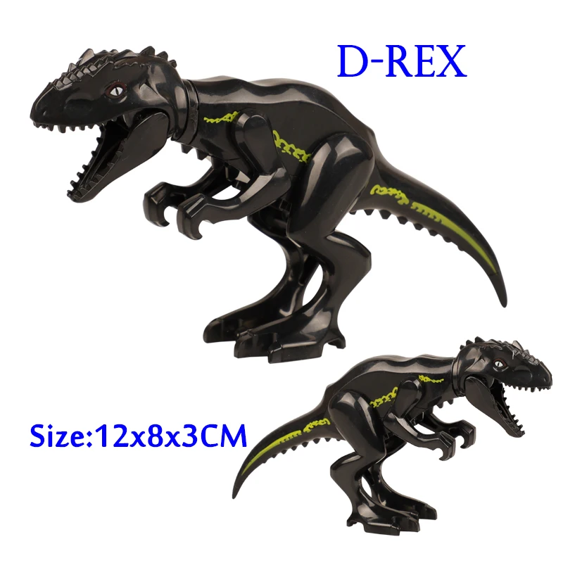 

Single Sale Legoings Jurassic Park Dinosaur World D-Rex Animal Brick Model Sets Assemble Toys for children Building Blocks