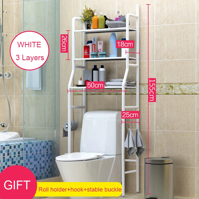 white toilet 3 Полки над стойкой стиральная машина Туалет багаж Batnroom экономии пространства Органайзер из нержавеющей стали - Цвет: white toilet 3