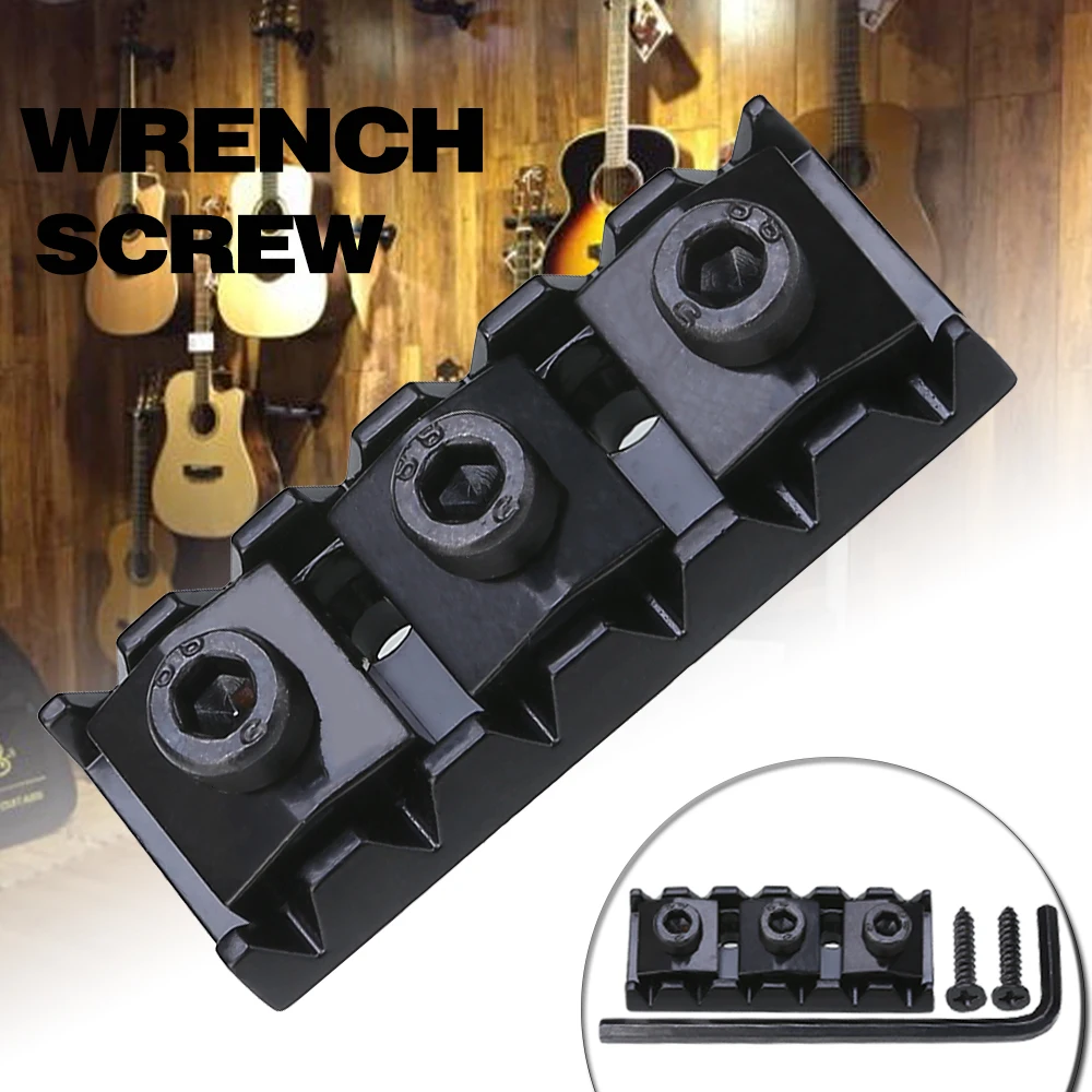 Durable Guitar Lock Nut String Locking w/ Wrench & Screws Tool Kit DIY Parts 