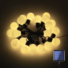 Guirlande solaire d'extérieur à 30LED, 9M, 30 diodes, boule, Globe, Patio, lampes à chaîne, féerique de noël 
