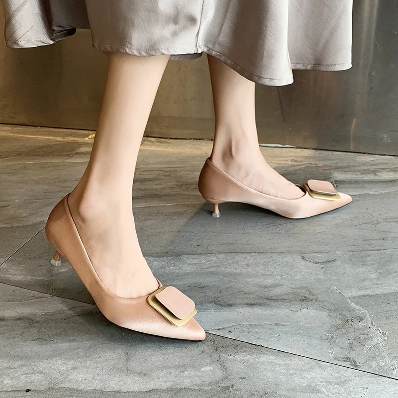 

Spring 2020 Women's Heel Shoes Stylish shallow mouth comfortable inside non-slip elegant temperament Office women's shoes U22-64