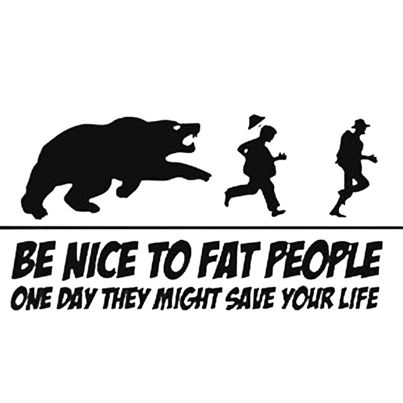 15*7 9 см Виниловая наклейка на бампер с надписью BE NICE TO FAT PEOPLE новинка дрейф JDM |