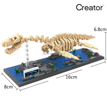 

hot Lepining creators classic mini micro diamond blocks Jurassic dinosaur plesiosaur Fossil model bricks toys for children gift