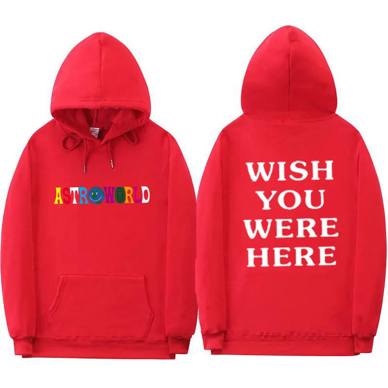 С изображением Трэвиса Скотта ASTROWORLD WISH YOU WAS HERE HOODIES Модные мужские и женские толстовки с длинными рукавами с буквенным принтом на осень и зиму