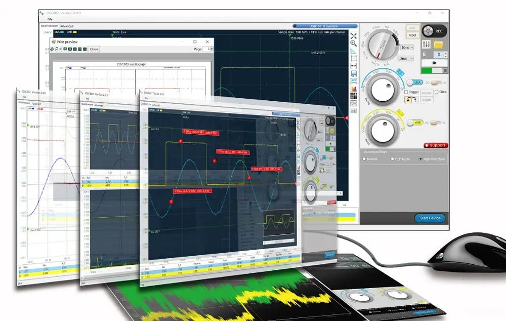 US $115.00 LOTO USBPC Oscilloscope OSC2002 1GSs Sampling Rate 50MHz Bandwidth for automobile hobbyist student engineers