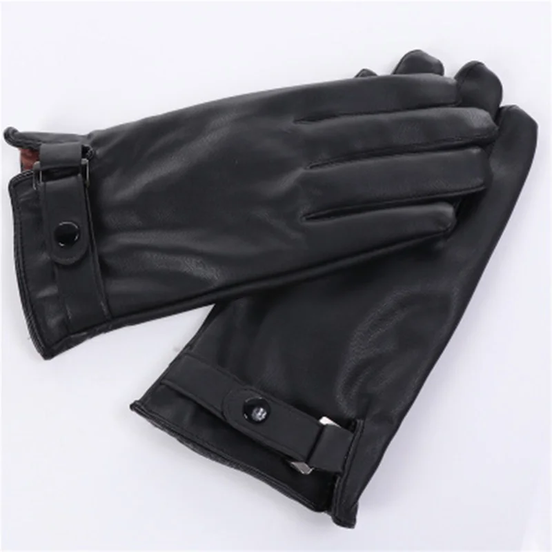 Мужские кожаные перчатки Осень/Зима сенсорный экран теплые плюс бархат утолщение ветрозащитные велосипедные кожаные перчатки для