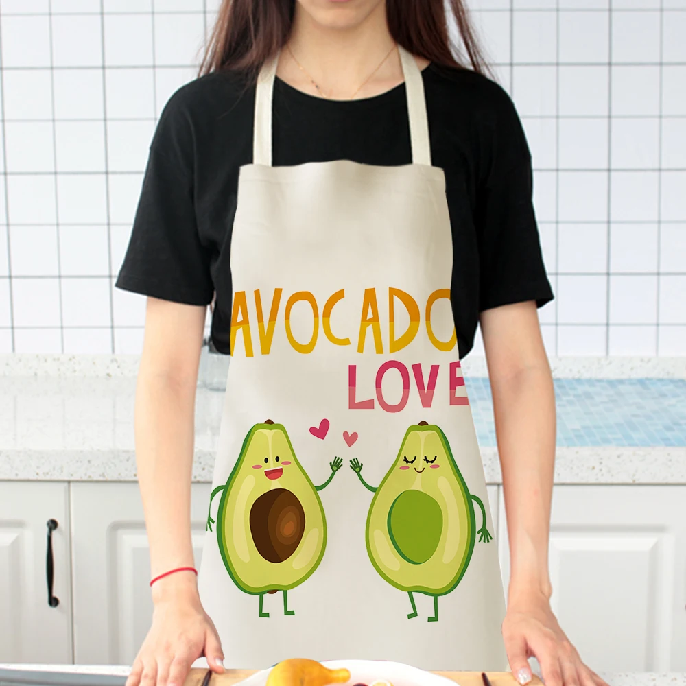 Silstar Tex Green Avocado Kids Aprons Women Haircut Bib Baby Bibs Anti-oil Household Cleaning Pinafore Chef Easy Clean