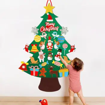 

OurWarm Felt Christmas Tree for Kids with 30pcs Ornaments DIY Xmas Gifts Artificial Tree new year wall Hanging Ornaments