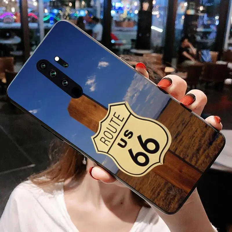 Mỹ Tuyến Đường 66 Du Lịch Cao Cấp Ốp Lưng Điện Thoại Redmi Note 9 8 8T 8A 7 6 6A Đi Pro max Redmi 9 K20 xiaomi leather case color Cases For Xiaomi