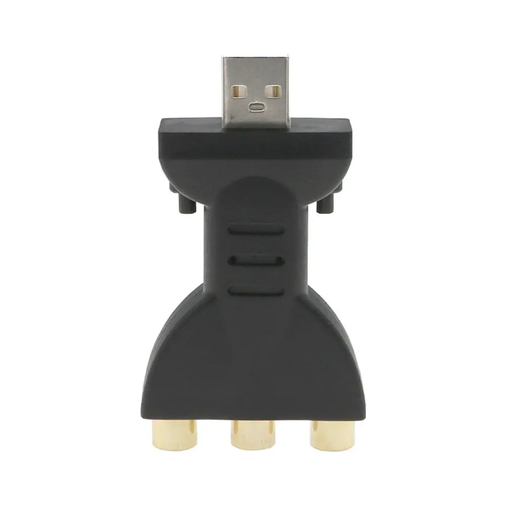 USB позолоченный Мужской к 3RCA Женский аудио адаптер видео AV ТВ коробка DVD передача