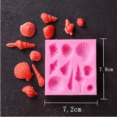 1 pcs Silicone Mold Mermaid Tail Conch patten Gum Paste Chocolate Fondant Cake Molds Candy party Cupcake Decorating Tools |