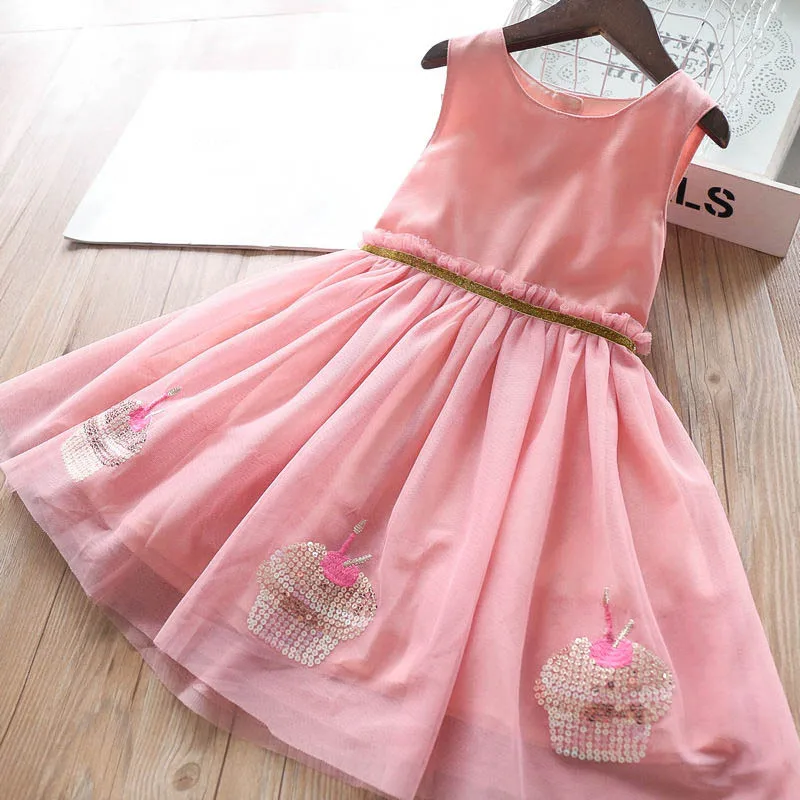 Нарядное платье с блестками для девочек; коллекция года; Весенняя детская одежда;