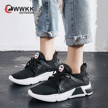 WWKK/ осенние женские повседневные кроссовки дышащие сетчатые летние лёгкие туфли на плоской подошве женские спортивные туфли на плоской подошве со шнуровкой