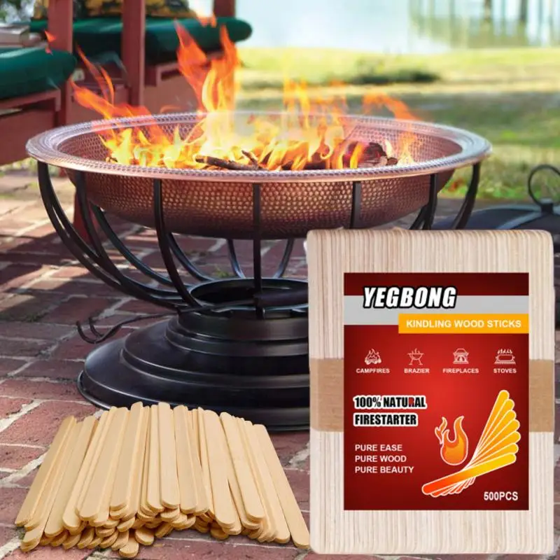 500pcs Natural Lighter Kindling Wood Fire Starter Sticks Fire Starter