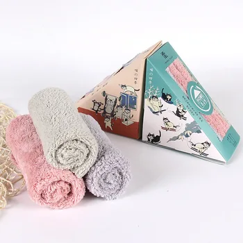 

3pcs warm velvet towel baby wash hands mini solid color soft mixed color 3 loaded towel set baby toiletries