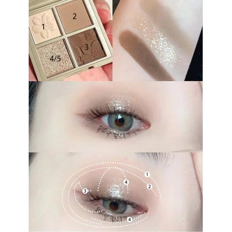 4 Color Eye Shadow Easy To Color Matte Pearlescent Earthy Eye Shadow Palette Professional Eyeshadow Pallete Cosmetic TSLM1