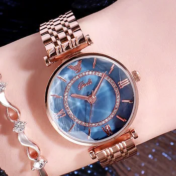 

Female Luxury Women Watches Ladies Rose Gold Stainless QUARTZ Butterfly Buckle Watch Women Gift Femme