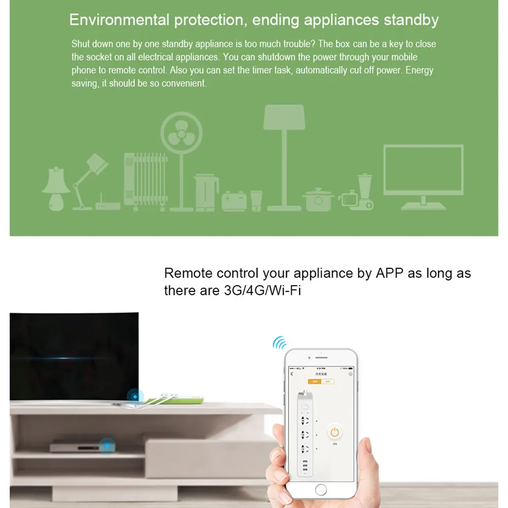 Broadlink MP2 WiFi Smart power Strip удлинитель Разъем синхронизации 3 AC штепсельная розетка с 3 USB через приложение управление Умный дом