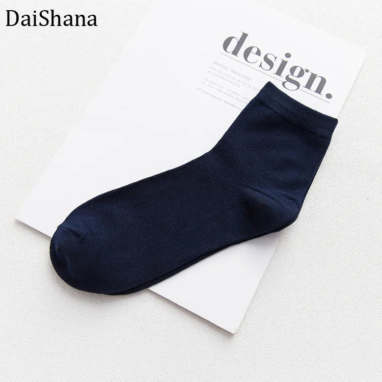 DaiShana/Новинка года; мужские Летние Удобные однотонные хлопковые тапочки унисекс; Дышащие носки с круглым вырезом; повседневные подарки для мужчин - Цвет: Navy Blue