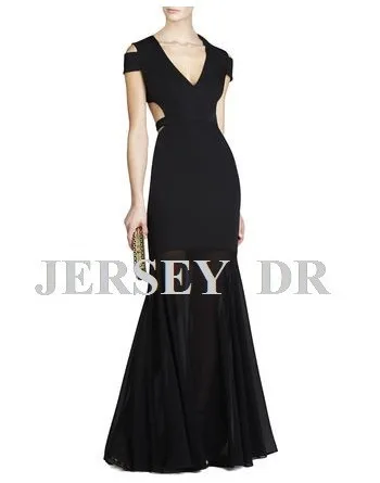 Vestidos formales Макси Черное длинное сексуальное элегантное вечернее платье с v-образным вырезом и открытой спиной для матери невесты