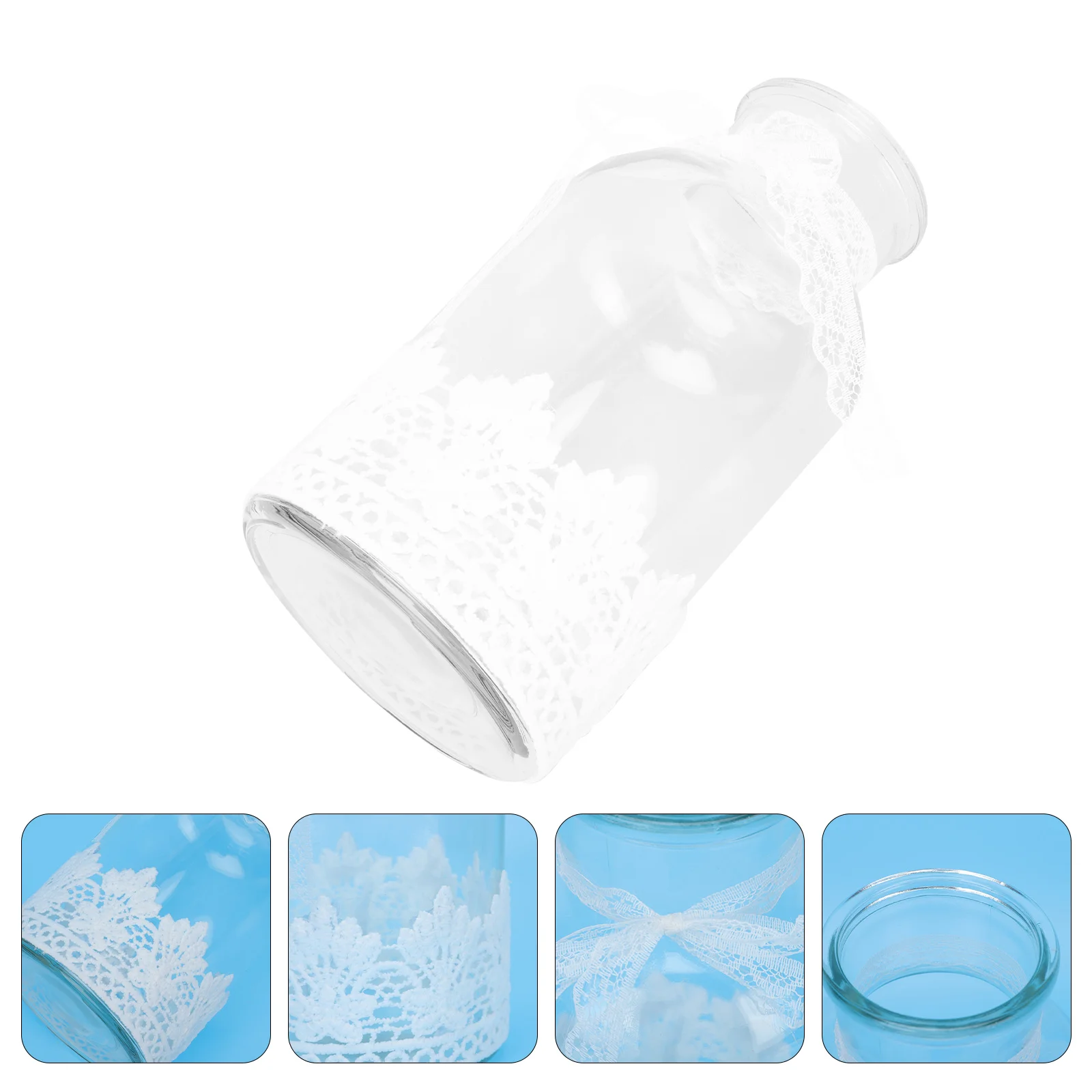 1Pc Artistic Glass Hydroponic Vase Lace Decor Ornament | Дом и сад