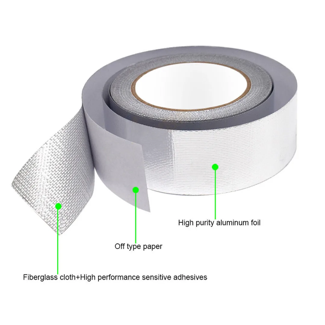 1 шт., теплозащитная лента из алюминиевой фольги для автомобиля и мотоцикла, клейкая выхлопная пленка, ремонтная лента для труб, устойчивая к высоким температурам, 25 м x 5 см
