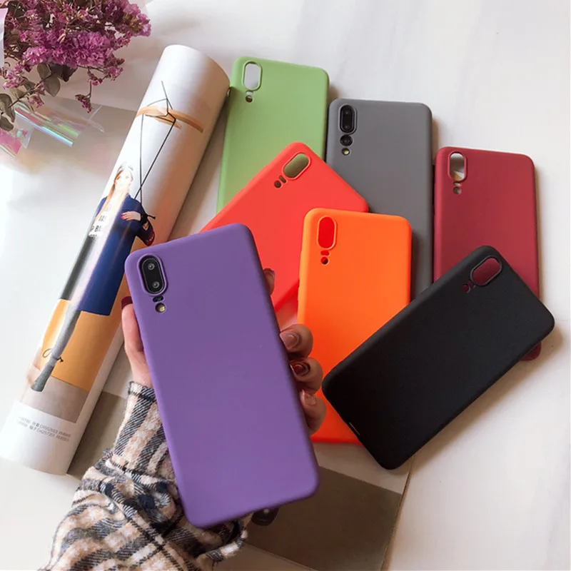 Матовый однотонный красный чехол для телефона huawei Honor 8X MAX 8A 10 Lite P30 P20 P10 mate 20 Pro