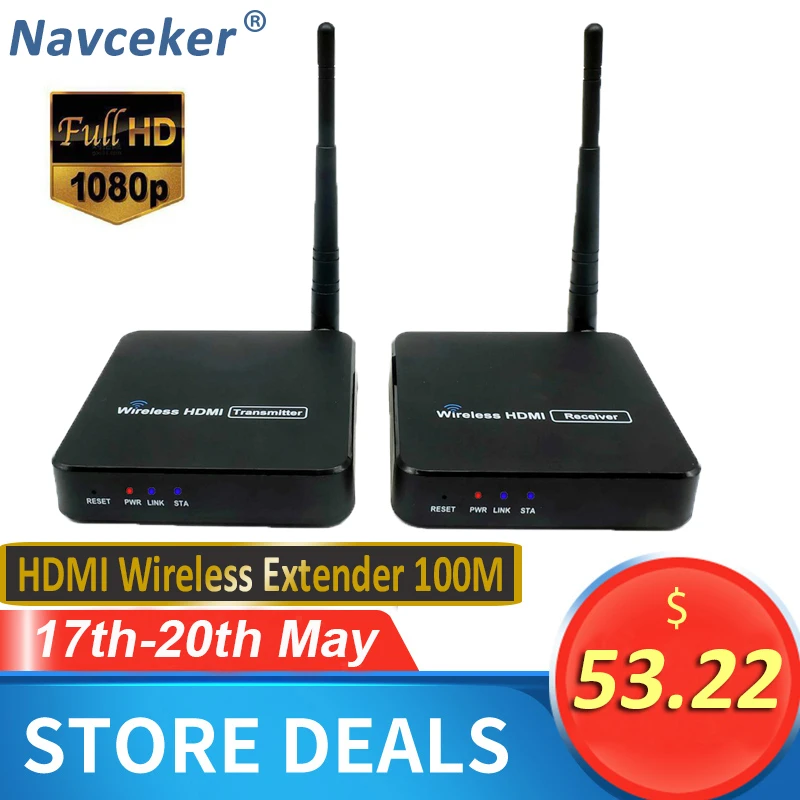 330ft Wireless HDMI Video Transmission Wireless TV HDMI Transmitter Receiver ( TX + RX ) With IR WIFI Antenna Extender Kit 100m