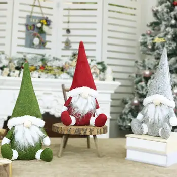 

Christmas Hanging Long Legs Faceless Swedish Santa Claus Gnomes Plush Doll Jewelry Handmade Elf Toy House Party Decoration
