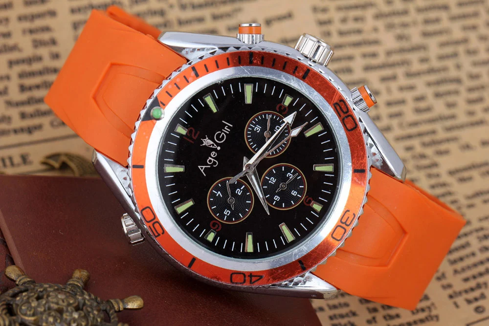 

New Men's Luxury Brand Automatic Self Wind Mechanical Stainless Steel James Bond 007 Orange Bezel Watch Luminous Professional