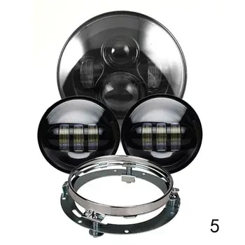 

7 inch Round LED Headlight and 4.5" Fog Passing Light+7" Bracket Motorcycle Headlight Conversion Kits for Touring Softail