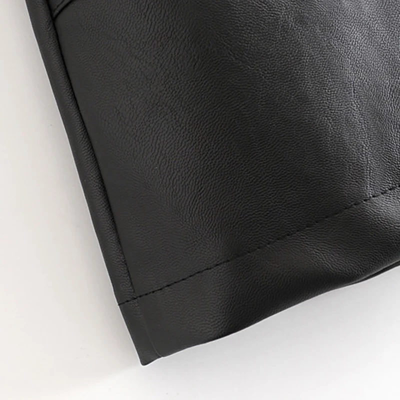 Autumn Winter Women Skirt PU Leather Mini Skirt With Pockets Sexy Ladies Zipper Pencil Package Hip Short Skirts