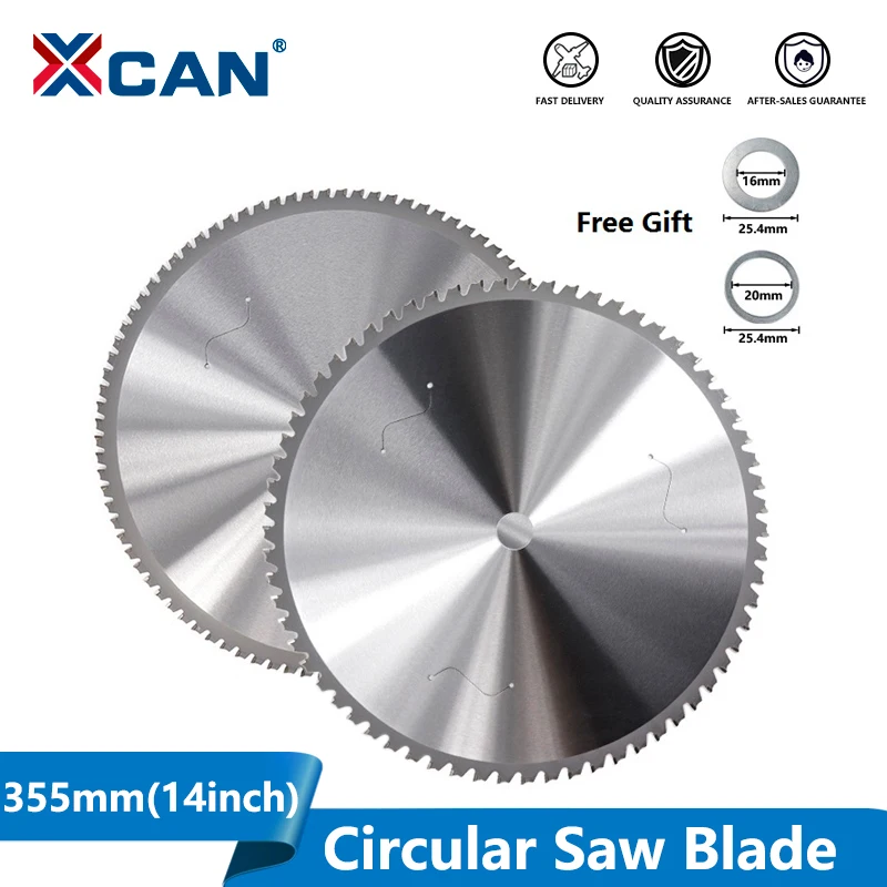 XCAN Metal Cutting Blade 355mm(14 Inch) 66/90 T Circular Saw Blade For Aluminum Iron Steel Metal Cutting Disc Carbide Saw Blade