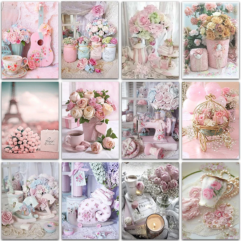 Diamond Painting 5D DIY landscape Flower Eiffel Tower Rose Full Square Round embroidery mosaic Cross stitch home decor art