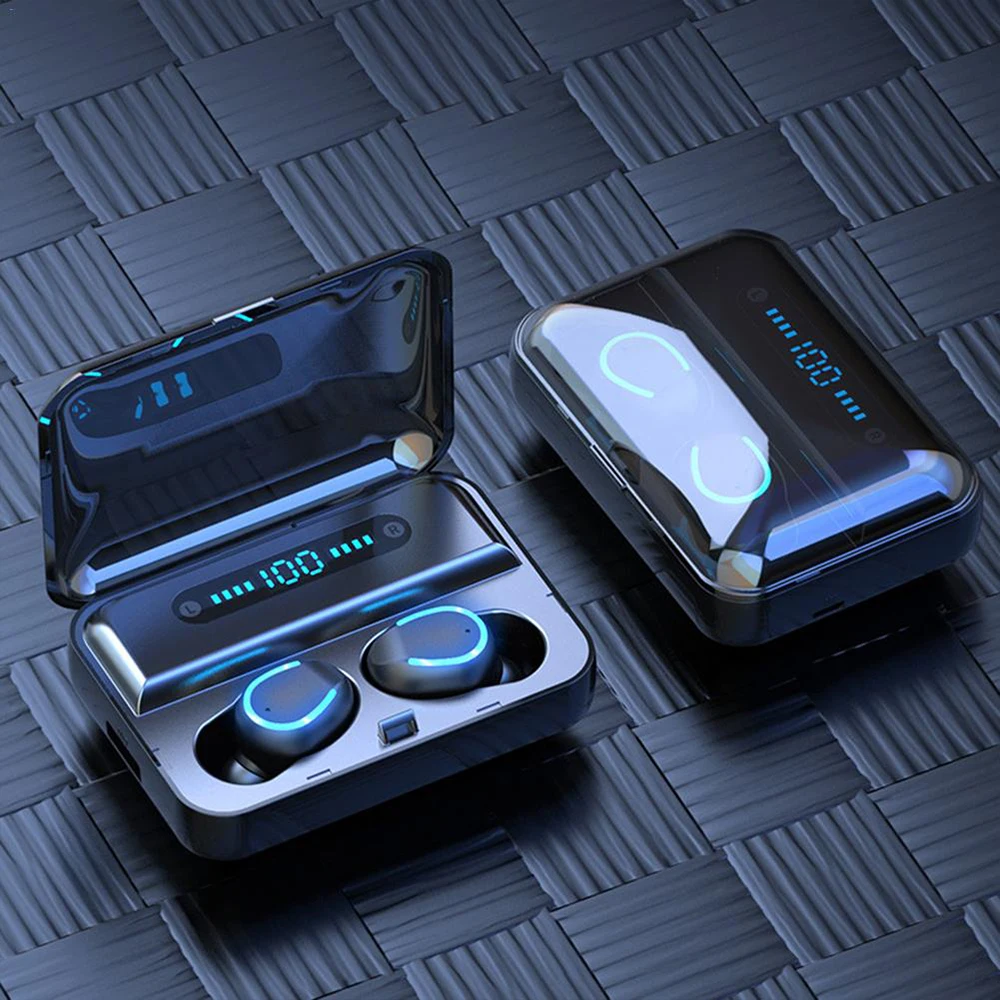 Wireless Headphones TWS Bluetooth5 0 Earphone 2000MAH HiFi IPX7 Waterproof Earbuds Touch Control Headset for Sports Game
