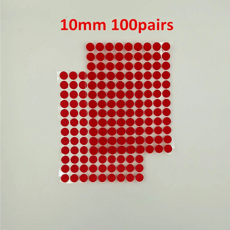 Red 10mm 100pairs На застежке-липучке ленты диск монета 10/15/20/25 мм самоклеящаяся крепежная лента DIY ручной работы черный, белый цвет сильный клей Magic Стикеры 100 пар - Цвет: Red 10mm 100pairs