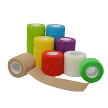 Kolorowe sportowe samoprzylepne bandaż elastyczny Wrap Tape5cm * 4 5m Elastoplast dla ochraniacze kolan akcesoria do tatuażu tanie i dobre opinie CN (pochodzenie) Bandage