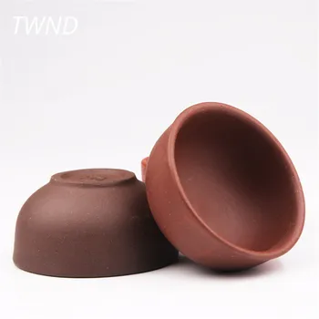 

3 Pieces yixing tea cups set chinese tea mugs ore purple clay 50cc simple zisha sand drinkware 9.2