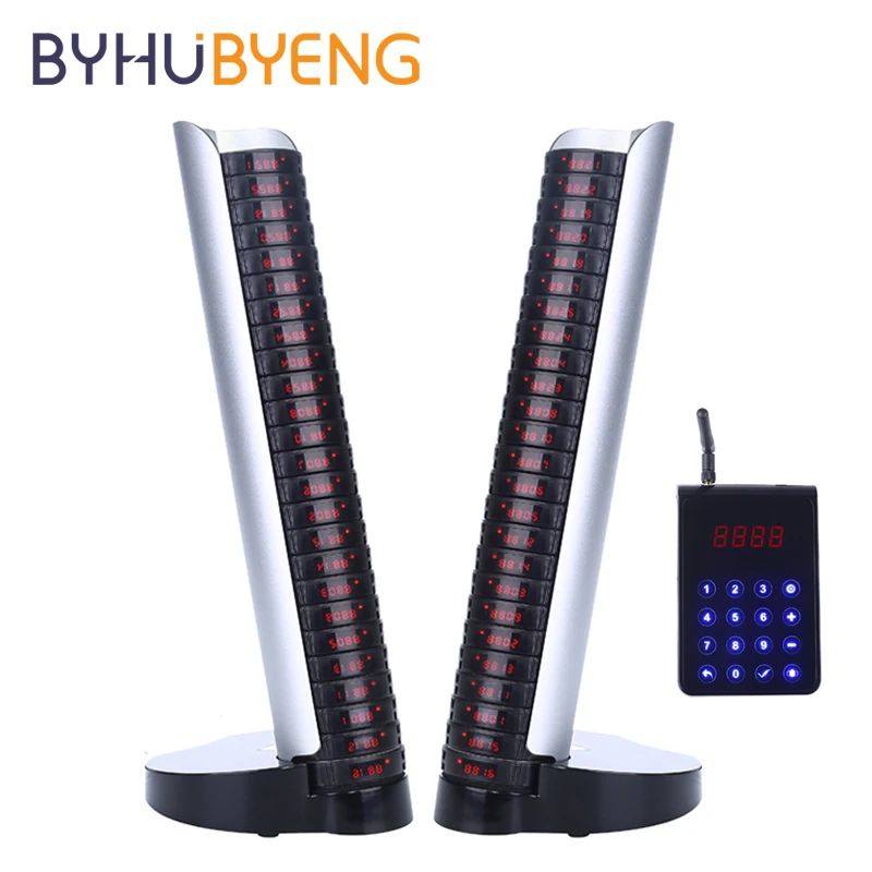 

BYHUBYENG 50pcs Restaurant Pager System Wireless Buzzer System Video Demo CE FCC Full Water-proof Certified FM Receiver Paging