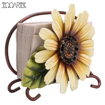 

Tooarts Daisy Napkin Holder Creative Iron Modern Art Ornament Pastoral Style Hotel Paper Case Home Decor Kitchen Paper Holder