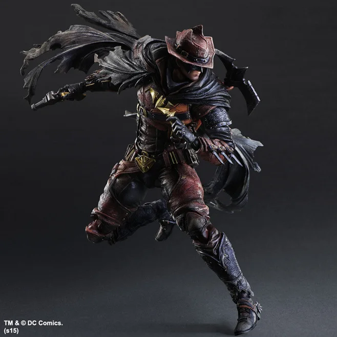 27CM Play Arts KAI DC Comics Variant Batman Timeless Wild West Red Ver. PVC Action Figure Collectib