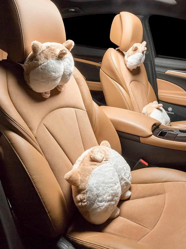 Подголовник автомобиля милое мультяшное украшение щенок кирки креативная Кнопка Подушка для автомобильного кресла Защитная Подушка Автомобильная внутренняя подушка