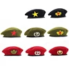 High Quality Wool Berets Fashion Army Cap Star Emblem Sailor Dance Performance Hat Trilby Chapeau For Men Women Unisex 1