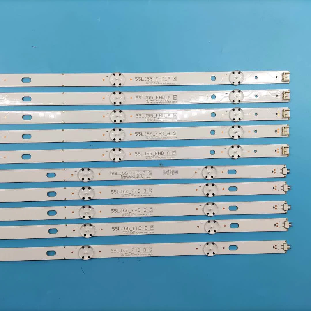 10pcs LED Backlight Strip for 55UJ630V 55UJ6300 55UJ6307 55UJ635V 55UJ634V 55LJ5500 55UJ635 55UJ63_UHD 55LJ55_FHD A B led light led light bar tv parts