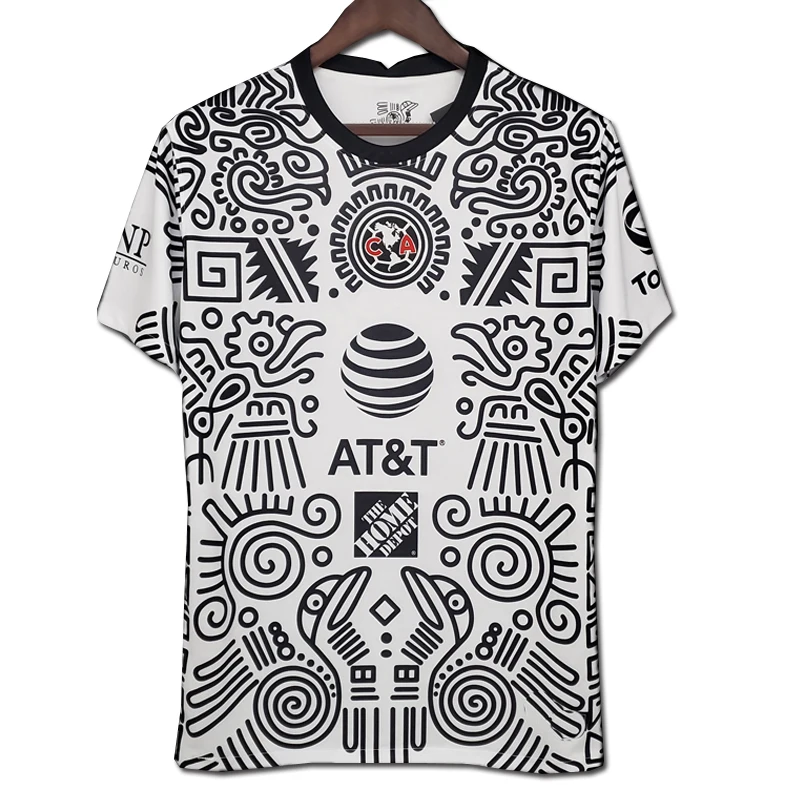 Camiseta blanca y negra para mujer, ropa personalizada de alta calidad, para Club de México y América, de 2021 a 22