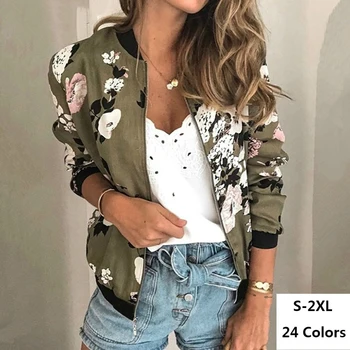 

Fashion Retro Floral Print Women Coat Casual Zipper Up Jacket Ladies Casual Autumn Outwear Coats Women Clothing
