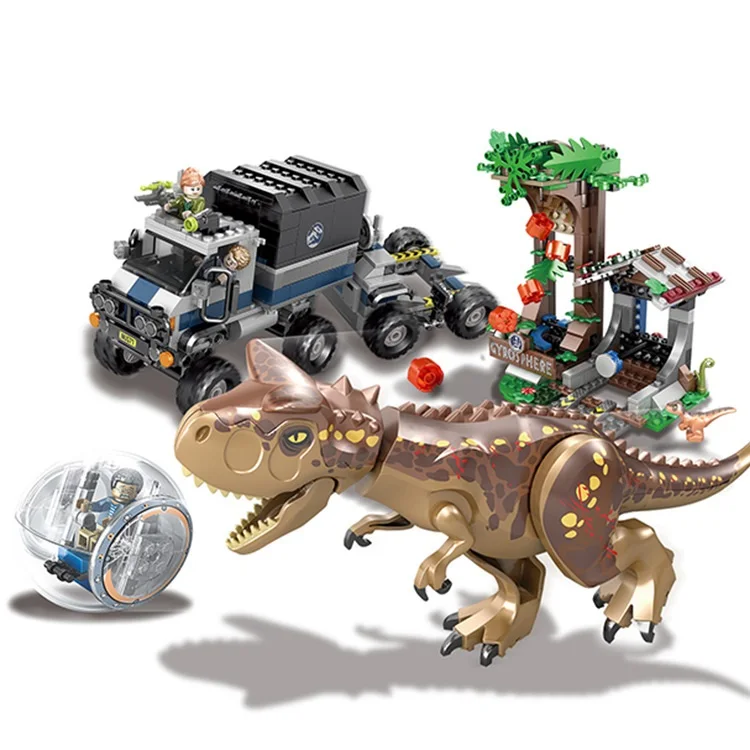 

Legoinglys 75929 648PCS Jurassic World Park 2 Carnotaurus Gyrosphere Escape dinosaur Dragon Figures Building Blocks Toys